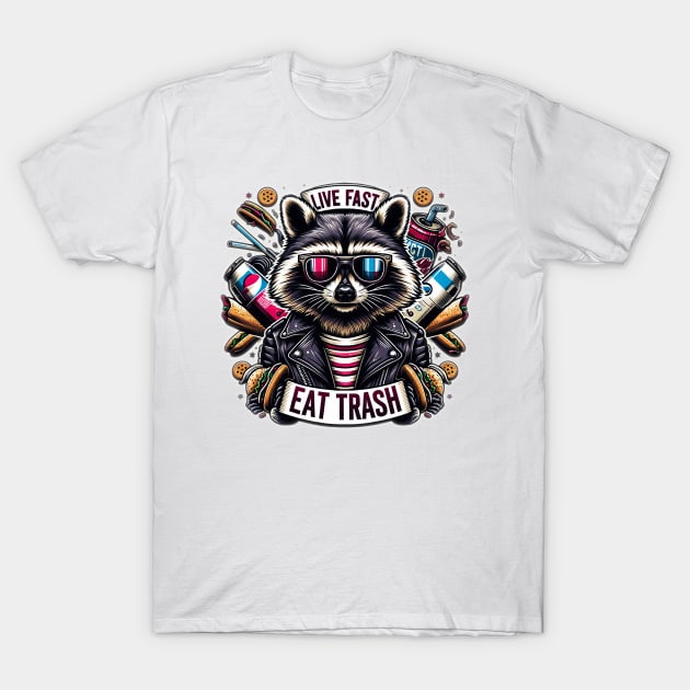 Cool Raccoon: The Fast Lane & Leftovers T-Shirt by Penguin-san